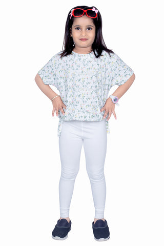 ONE SKY GIRLS WHITE SOLID LEGGINGS