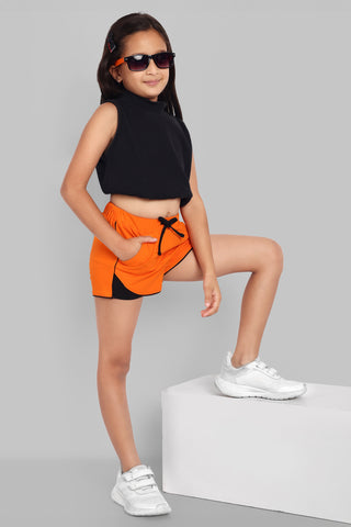 Girls Orange Comfort Cotton Shorts