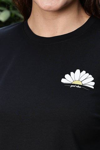 WOMEN ROUND NECK BLACK FULL SLV  CO-ORD SET