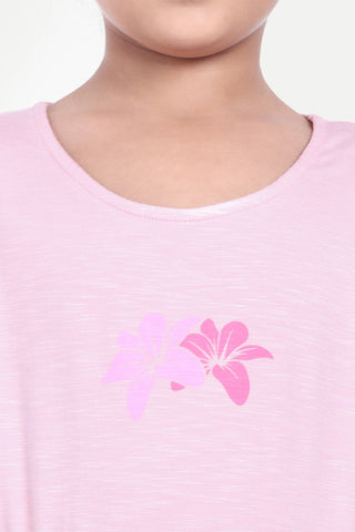 Girls' Floral Print Dress with Pockets