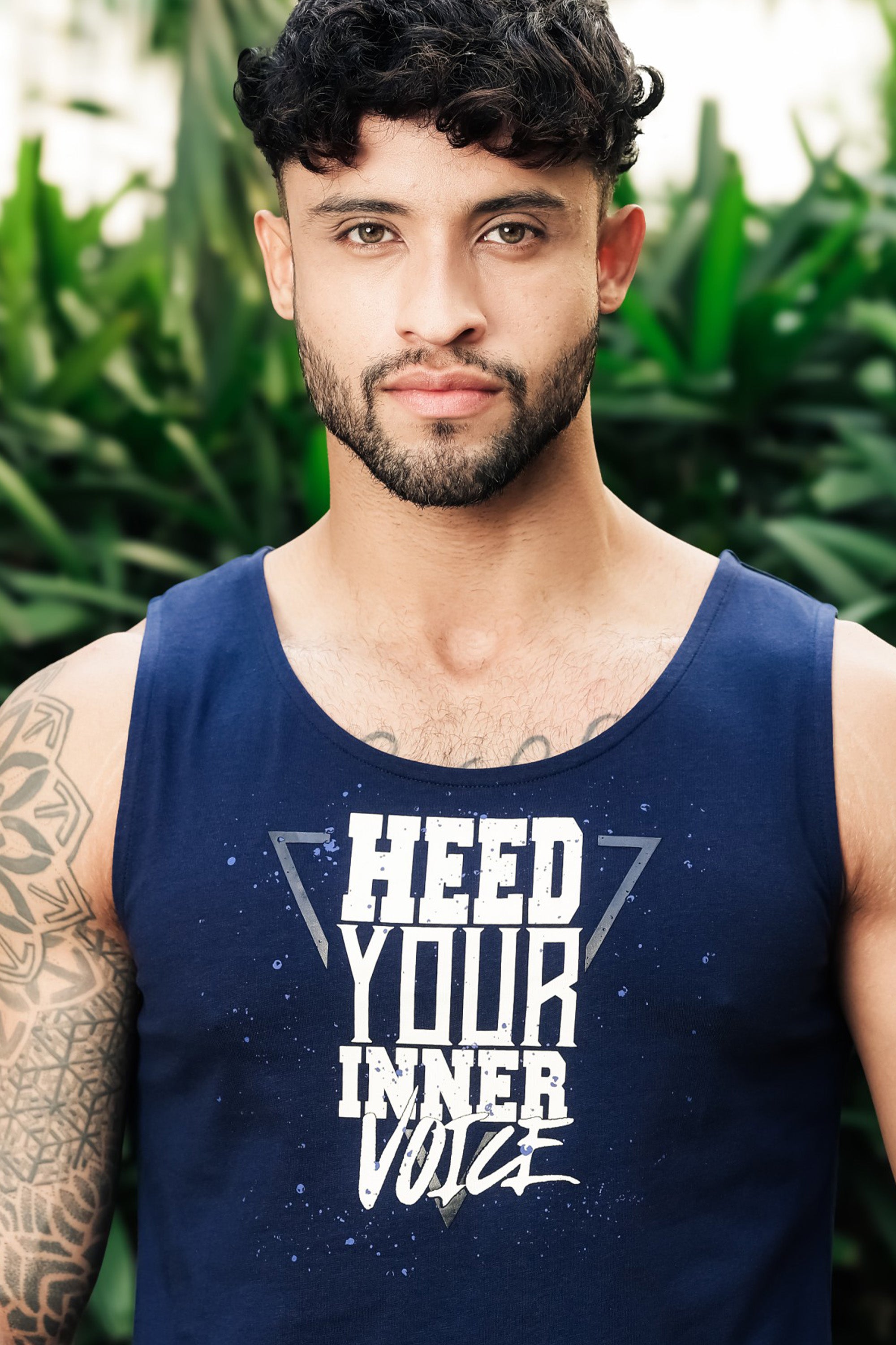 ONE SKY Men’s Cotton Printed Tank Top | Sleeveless Round Neck Casual Vest | Typography Print | Machine Wash