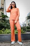 Womens Full Sleeve Top & Slit Cut Pant Co-Ord Set