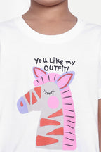 Girls' Round Neck Graphic T-Shirt