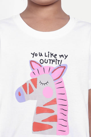 Girls' Round Neck Graphic T-Shirt