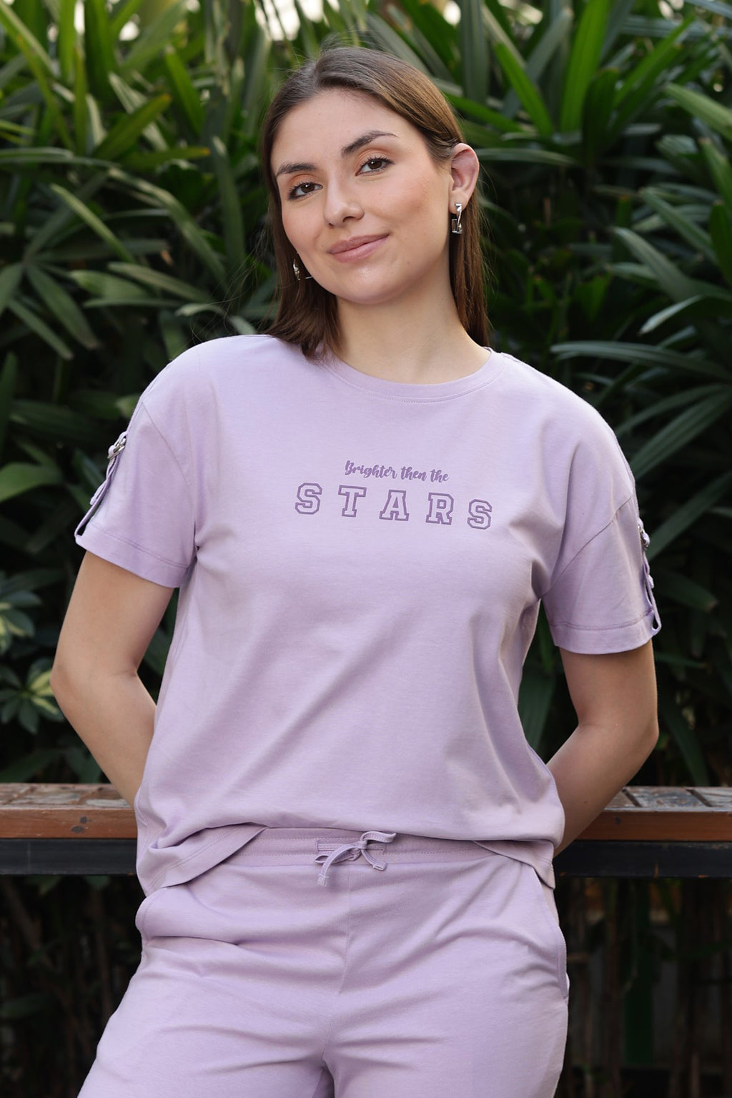 ONE SKY Women’s 100% Cotton Half Sleeve Co-Ord Set | Round Neck Top & Mid Rise Drawstring Bottom | Typography Print | 2 Pockets | Casual Wear | Machine Wash