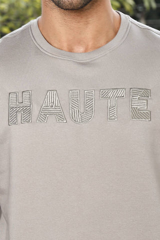 Men’s Embroidered Typography Tracksuit Set | Round Neck Long Sleeve Top & Drawstring Joggers | Cotton Blend | Mid-Rise Flat Front | 5 Pockets | Casual Athleisure Wear