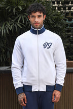 Men's Solid Tracksuit Set | Cotton Blend with Mock Collar Zip-Up Top & Drawstring Joggers | Mid-Rise Fit | 4 Pockets | Long Sleeves | Casual Athleisure Gym Wear