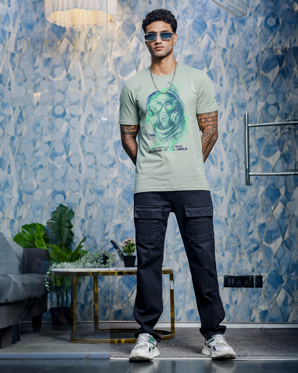 Men's Sea Grass Graphic Tshirt with Rubber Print