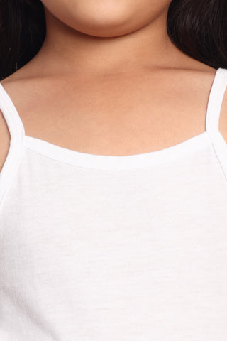 Girls Cotton White Camisole