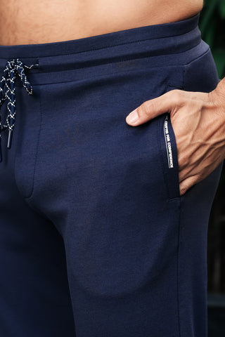 ONE SKY Men’s Cotton Blend Track Pants | Mid Rise Casual Joggers with Drawstring | 3 Pockets | Solid Color | Machine Wash