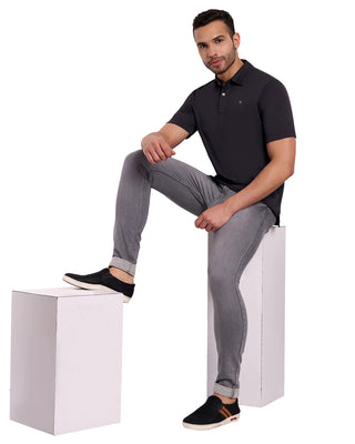 Men Black Polo T-Shirt