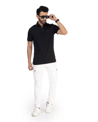 Men Black Polo T-Shirt