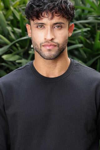 Men’s Solid Tracksuit Set | Round Neck Long Sleeve Top & Slip-On Joggers | Cotton Blend | Mid-Rise Flat Front | 5 Pockets | Casual Athleisure Wear