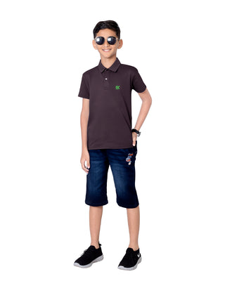 Boys Black Polo T-Shirt