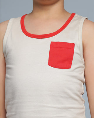 Boys Summer Tank T-Shirt - Cotton Sleeveless Regular Fit Innerwear Tee