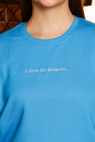 ONE SKY Women's Embroidered Round Neck Tracksuit | Cotton Blend Solid Co-ord Set with Drawstring Top & Slip-On Pants | 2 Pockets | Flat Front