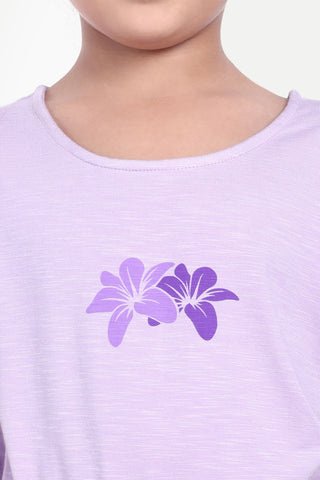 Girls' Floral Print Dress with Pockets