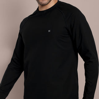 Men Black Round Neck T-Shirt