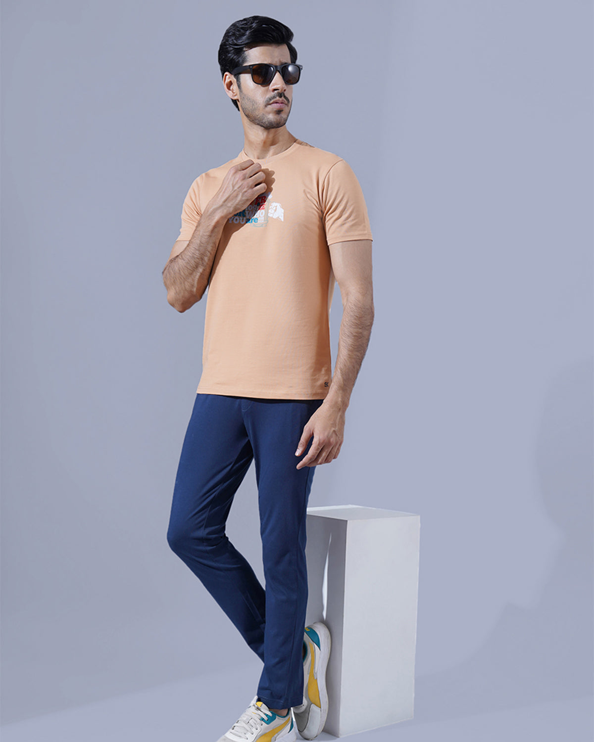 MENS PRINTED BISCUIT ROUND NECK TSHIRT