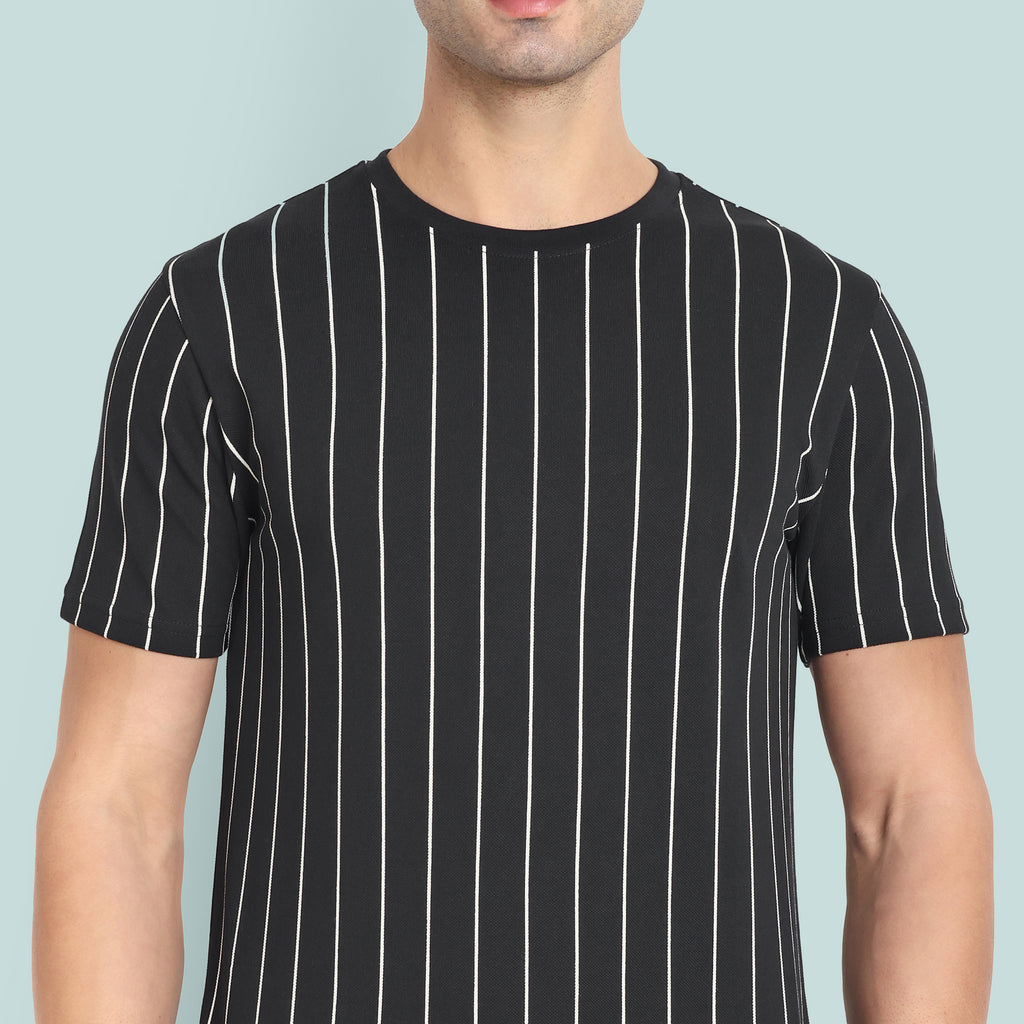 Men Jet Black Regular Fit Summer T-Shirt