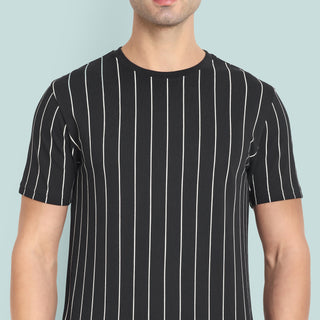 Men Jet Black Regular Fit Summer T-Shirt