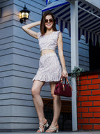 Womens Floral Printed Top & Skirt Combo