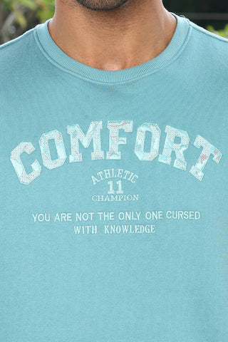 Men’s Embroidered Typography Tracksuit Set | Round Neck Long Sleeve Top & Slip-On Joggers | Cotton Blend | Mid-Rise Flat Front | 5 Pockets | Casual Athleisure Wear