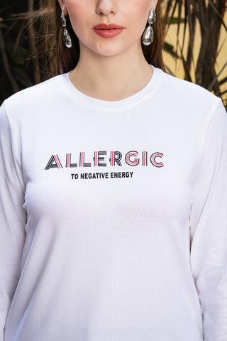 ONE SKY Women's Printed & Typographic Full Sleeve T-Shirt | Cotton Modal Blend Round Neck Top | Soft & Stretchy