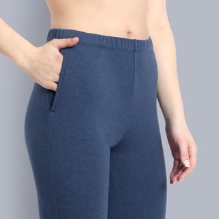 WOMENS MOON LIGHT BLUE REGULAR LENGTH POCKET LEGGING