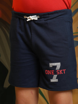 Casual Shorts for Boys, Versatile Kidswear, Plain Drawstring Waist, Relaxed Fit, Breathable Soft Fabric, Navy