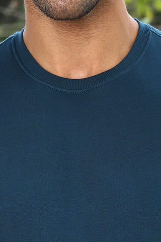 Men’s Solid Tracksuit Set | Round Neck Long Sleeve Top & Slip-On Joggers | Cotton Blend | Mid-Rise Flat Front | 5 Pockets | Casual Athleisure Wear