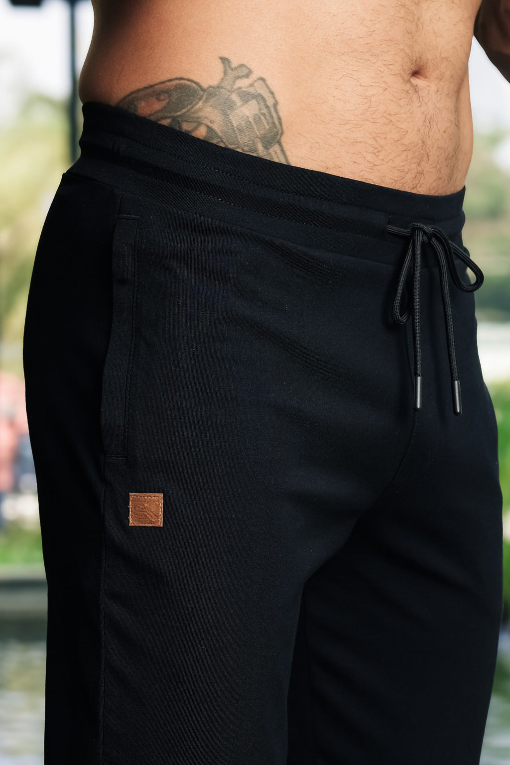 ONE SKY Men’s 100% Cotton Track Pants | Mid Rise Casual Joggers with Drawstring | 2 Pockets | Solid Color | Machine Wash