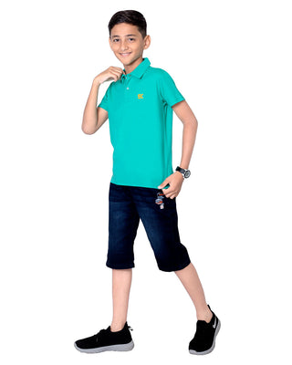 Boys Spot Green Polo T-Shirt