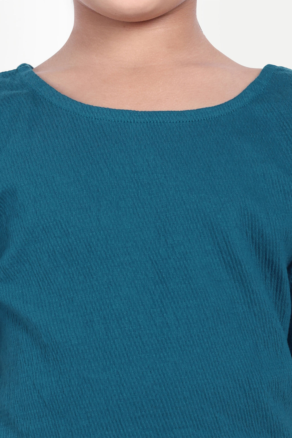 Girls' Cotton Blend Solid Top – Stylish Daily Wear