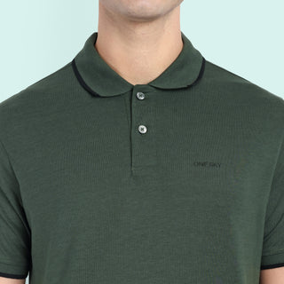 MENS DARK OLIVE POLO TSHIRT