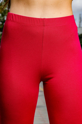 ONE SKY WOMEN DARK CERISE SOLID LEGGINGS