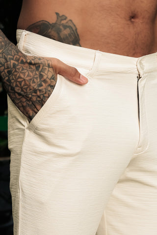 ONE SKY Men’s Cotton Spandex Trousers | Mid Rise Casual Pants with Button & Zip Closure | 4 Pockets | Solid Color | Machine Wash