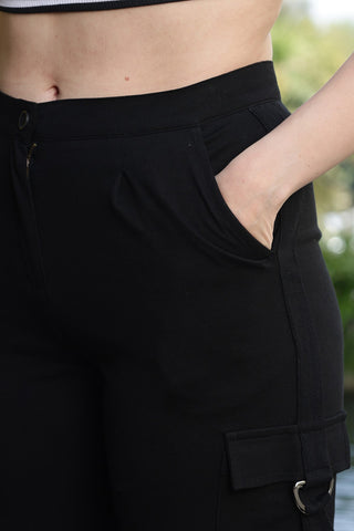 ONE SKY Women’s 100% Cotton Mid-Rise Trouser – Solid Pleated Casual Trousers with 4 Pockets, Zip Fly & Button Closure, Machine Washable