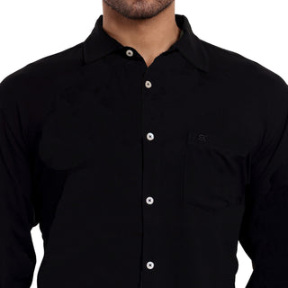 Men Black Collared Formal Shirt