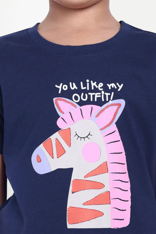 Girls' Round Neck Graphic T-Shirt