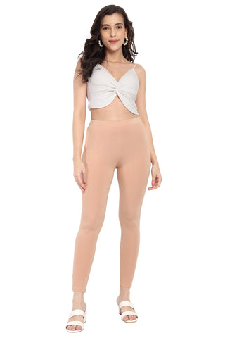 ONE SKY WOMEN WHEAT SKIN SOLID LEGGINGS