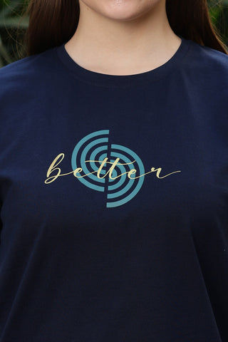 ONE SKY Women’s 100% Cotton Half Sleeve Co-Ord Set | Round Neck Top & Mid Rise Drawstring Bottom | Typography Print | 4 Pockets | Casual Wear | Machine Wash