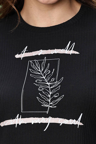 WOMEN ROUND NECK BLACK FULL SLV  CO-ORD SET