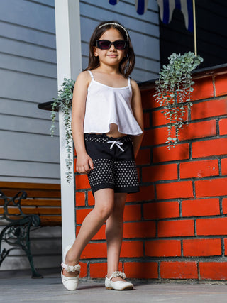 Girls Regular Fit Printed Shorts with Side Pocket