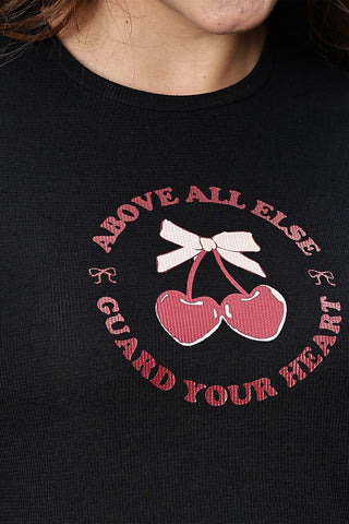 WOMEN ROUND NECK BLACK FULL SLV  CO-ORD SET