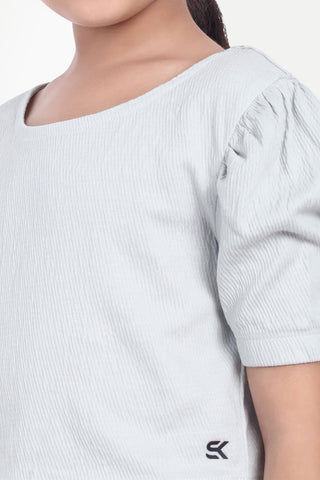 Girls' Cotton Blend Solid Top – Stylish Daily Wear