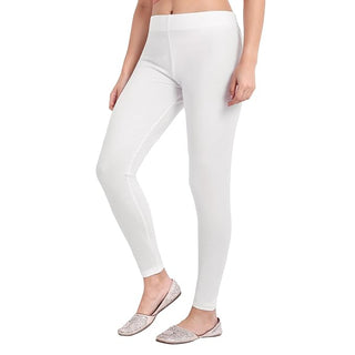 WOMEN WHITE REGULAR LENGTH LEGGING