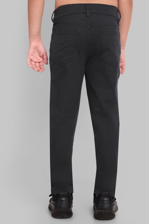 BOYS REGULAR FIT BLACK CAUSAL PANT