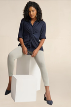 WOMENS WATER BLUE ANKLE LENGTH POCKET LEGGING