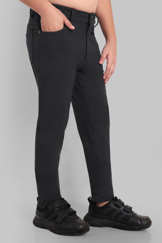 BOYS REGULAR FIT BLACK CAUSAL PANT